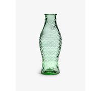 Glass Water Pitcher | Fish & Fish Glassware by Paola Navone | Wine Carafe Decanter | Clear Green Bottle Container for hot and Cold Drinks | Fridge Beverage Dispenser, Suitable as Vase