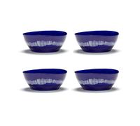 Serax Ottolenghi Feast bowl L Ø17 cm 4-pack Dark blue stripes-white