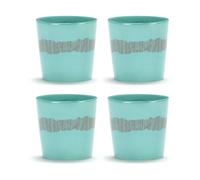 Serax Ottolenghi Feast coffee cup 25 cl 4-pack Azure stripes-red