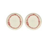 Serax Ottolenghi Feast plate M Ø22,5 cm 2-pack White stripes-red