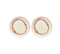 Serax Ottolenghi Feast plate S Ø19 cm 2-pack White stripes-red