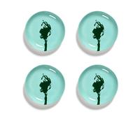 Serax Ottolenghi Feast plate XS Ø16 cm 4-pack Azure-artichoke green