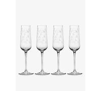Serax Serax x Marni Midnight Flowers Champagne Flute Glasses Set Of Four Transparent