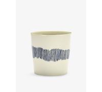 Serax Serax Yotam Ottolenghi Feast Striped Stoneware Coffee Cup 7.5cm White