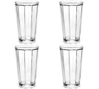 Serax Set of 4 Longdrink Drinking Glasses | Surface glassware by Sergio Herman | Clear Water Glass Cups without Lids | Home Essentials, Kitchen Set | Suitable for Beer, Juice, Coffee