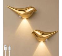 SERBASIC 2-Pack Motion Sensor Night Light Indoor,Rechargeable Wireless LED Wall Lights,Magnetic Bird Wall Lamp Sconce,Warm Glow Battery Operated Lights for Bedroom,Kids Nursery,Stairs,Landing