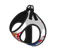 Serbia Flag Map Print Adjustable Reflective Harness Leash Set For Cats, Dogs And Small Pets, Soft Breathable Mesh Walking Vest With Escape-Proof Lead