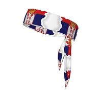 Serbia Flag Map Print Sport Head Ties Headbands Bandanas Workout Hair Band Athletic Sweatbands for Running Tennis
