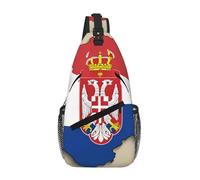 Serbia Flag Map02 Crossbody Sling Bag Crossbody Shoulder Chest Bag Shoulder Strap Waist Fanny Pack Men Women