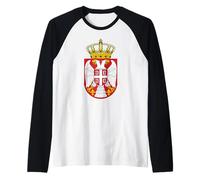 Serbia Flag Yugoslavia Protest Patriotic Serbian Eagle Raglan Baseball Tee