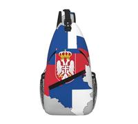 Serbia Flat Flag Map Crossbody Sling Bag Crossbody Shoulder Chest Bag Shoulder Strap Waist Fanny Pack Men Women