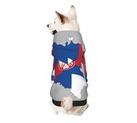 Serbia Flat Flag Map Print Small Dogs Warm Hoodie, Soft And Breathable Sweatshirt, Easy To Wear Jumper For Winter And Fall, Cold Weather Hooded Coat Pullover