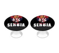 Serbia Griffon Vulture Serbian Flag Drawer Pulls Handles Knobs Flat Black Cabinet Cup with Screw 2 Pack