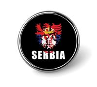 Serbia Griffon Vulture Serbian Flag Metal Round Badge Pattern Printed Button Badge Personalized Circle Badges 1"