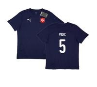 Serbia Men's 2024 - 2025 Training Jersey - Vidic 5 in Navy | Size: Medium Serbia Navy M