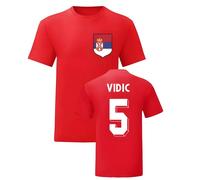 Serbia Men's Nemanja Vidic National Hero Tee in Red | Size: Large Serbia Red L