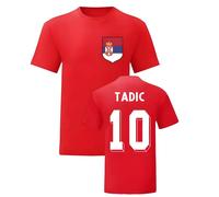 Serbia Women's Dusan Tadic National Hero Tee in Red | Size: Medium Serbia Red M