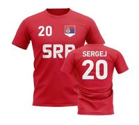 Serbia Women's Womens Sergej Milinkovic - Savic Country Code Hero T-Shirt in Red | Size: XL Serbia Red XL