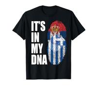 Serbian And Greek Vintage Heritage DNA Flag T-Shirt