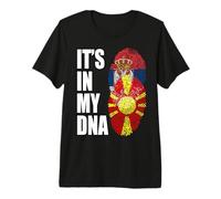 Serbian and Macedonian Vintage Heritage DNA Flag Premium T-Shirt