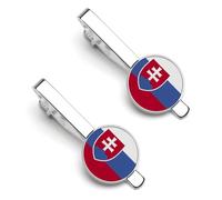 Serbian Flag Fashion Tie Clips for Men Women, 2 Pack Tie Bar Set,Accessory for Western-style Clothes Shirt Work