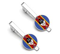 Serbian Flag Fashion Tie Clips for Men Women, 2 Pack Tie Bar Set,Accessory for Western-style Clothes Shirt Work