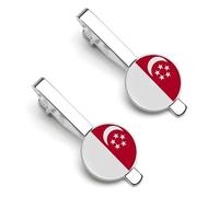 Serbian Flag Fashion Tie Clips for Men Women, 2 Pack Tie Bar Set,Accessory for Western-style Clothes Shirt Work