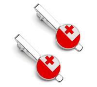 Serbian Flag Fashion Tie Clips for Men Women, 2 Pack Tie Bar Set,Accessory for Western-style Clothes Shirt Work