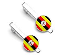 Serbian Flag Fashion Tie Clips for Men Women, 2 Pack Tie Bar Set,Accessory for Western-style Clothes Shirt Work