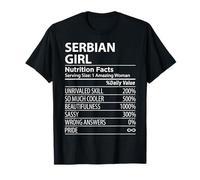 Serbian Girl Nutrition Facts Funny Womens Serbia T-Shirt