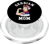Serbian Mom Serbia Flag Mama Pride Roots Mother PopSockets PopGrip for MagSafe