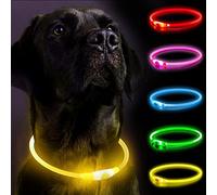 SerDa-Run LED Dog Collar, Light Up Collar for Dogs, USB Rechargeable, 3 Light Modes, Adjustable Size, Yellow, All Breed Sizes