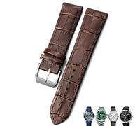 SERDAS 20mm 21mm 22mm Leather Watch Strap Black Brown Watch Bands For Rolex For Omega Seamaster 300 For Hamilton For Seiko For IWC For Tissot Bracelet(Brown silver 1,20mm)