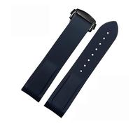 SERDAS 20mm 22mm Rubber Silicone Watch Bands For Omega Seamaster 300 speedmaster Strap Watchband Men's watch Accessories(Blue black buckle,20mm)