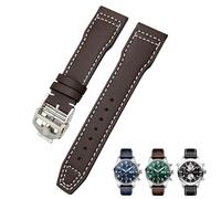 SERDAS 21mm 20mm Cowhide Leather Watchband Fit for IWC Pilot's Watches Portugieser Bracelets Blue Watch Strap Accessories Men tool(Original brown,21mm)