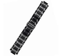 SERDAS Ceramic Watchband For GUESS Watch Strap Light Plus Stainless Steel Bracelet 23 * 14mm Watchbands(Black silver)