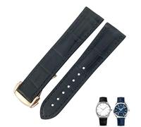 SERDAS Crocodile Leather Watch Band For Omega De Ville Seamaster Constellation 18mm 19mm 20mm 21mm 22mm Real Alligator Skin Strap(Blue rose,20mm)