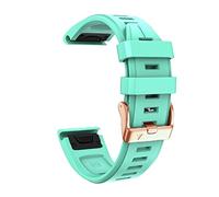 SERDAS For Garmin Fenix 6S 5S Watchband 20mm Bracelet For Fenix 6s Pro 5s Plus 7S/Instinct 2S/D2 Rose Gold Buckle Silicone Quick Replacement Wrist Straps(Teal,Fenix 7S)