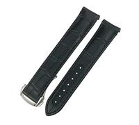 SERDAS For Omega Diver 300 AQUA TERRA AT150 Cowhide Strap Genuine Leather Watchband 19mm 20mm 21mm 22mm Curved End Watch Band(Black round,21mm)