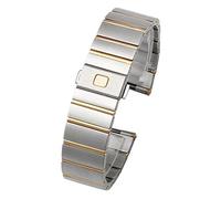 SERDAS For Omega Double Eagle constellation steel Watch band Stainless steel Men and Women Watch chain 17 23 25mm Watch strap(Silver-gold,23mm)