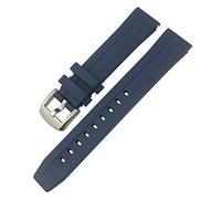 SERDAS For Tissot 1853 Seastar T120 T114 Watchband Rubber Sport Diving Black Blue Soft Watch Strap Silicone Rubber 19mm 20mm Watchband(Blue pin clasp,20mm)