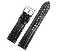 SERDAS Genuine Leather Bracelet Is Suitable For Armani AR2447/1981/1973/60028 Watchband With Waterproof Gang Shout Male 22mm(Black Silver,22mm)