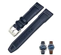SERDAS Genuine Leather Watch Strap 20mm 21mm 19mm 22mm Cowhide Watchbands For IWC Mark Big Pilot Spitfire PORTOFINO Watch Accessories(Dark blue 1,20mm)