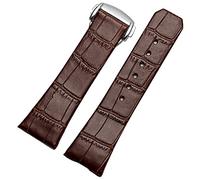 SERDAS Genuine Leather Watch Strap For Omega Constellation Double Eagle Series Men Women 17mm 23mm Watchband(Brown,23mm Silver Clasp)