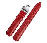 SERDAS Genuine Leather watchband for Ballon Bleu wrist band men female convex leather strap 14 * 8mm 18 * 11mm 20 * 12mm Fashion bracelet(Rose Green,20-12mm)