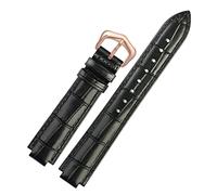 SERDAS Genuine Leather watchband for Ballon Bleu wrist band men female convex leather strap 14 * 8mm 18 * 11mm 20 * 12mm Fashion bracelet(Black Green,14-8mm)