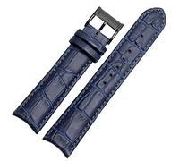 SERDAS Genuine leather watchband for Citizen Seiko wristband 20mm curve end cow leather black blue brown straps(Blue black)