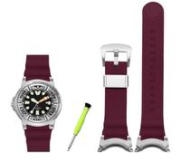 SERDAS Modified Watchband For Citizen BJ8050 BJ8050-08E Stainless Steel Lug Connection Head Little Monster Bracelet Watch Strap(Red silver buckle)