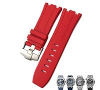SERDAS Natural Resin Fluorine Rubber 28mm Watchband Replacement For Audemars Royal Oak Piguet Offshore For AP Watch Strap(Red,28mm)