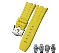SERDAS Natural Resin Fluorine Rubber 28mm Watchband Replacement For Audemars Royal Oak Piguet Offshore For AP Watch Strap(Yellow,28mm)